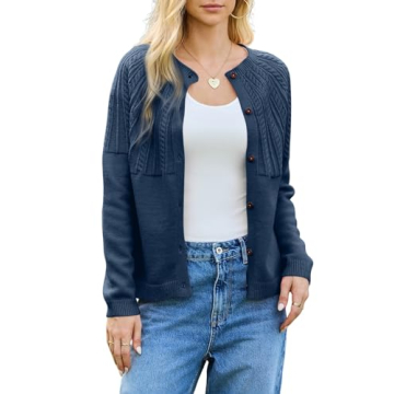 Dokotoo Cardigan Sweaters for Women Lightweight 2024 Fall Outfits Fashion Trendy Women's Open Front ...