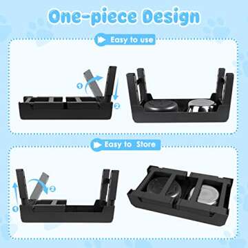 URPOWER Raised Slow Feeder Dog Bowls 4 Height Adjustable Elevated Dog Bowls with Stainless Steel Dog Water Bowl and Dog Slow Feeder Non-Slip Dog Food Bowls Stand for Small Medium Large Dogs and Pets