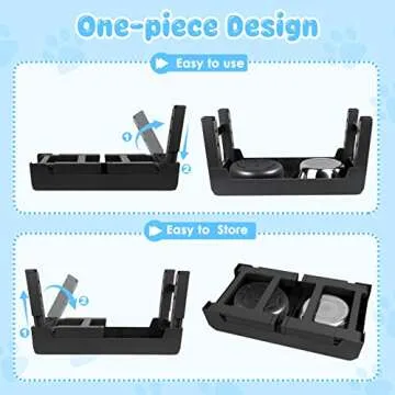 URPOWER Raised Slow Feeder Dog Bowls 4 Height Adjustable Elevated Dog Bowls with Stainless Steel Dog Water Bowl and Dog Slow Feeder Non-Slip Dog Food Bowls Stand for Small Medium Large Dogs and Pets