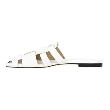 Onlymaker Women's Casual Square Open Toe Slides Sandals Summer Mule Slide Sandal White Size 7