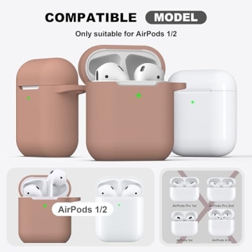 R-fun AirPods Case Cover - Soft Silicone with Keychain