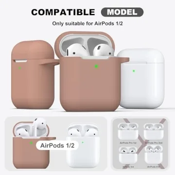 R-fun AirPods Case Cover - Soft Silicone with Keychain