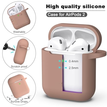 R-fun AirPods Case Cover - Soft Silicone with Keychain