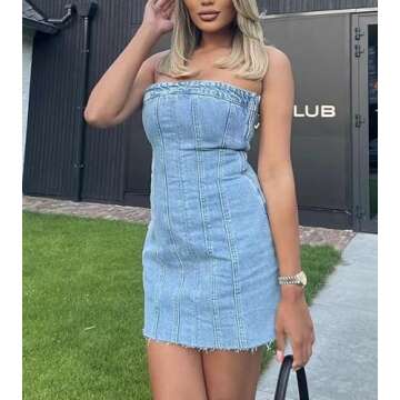 Sexy Denim Mini Dress for Summer 2023 - Y2K Style