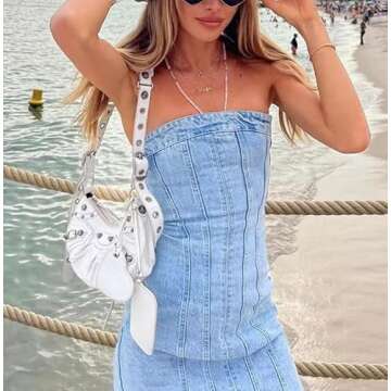 Sexy Denim Mini Dress for Summer 2023 - Y2K Style