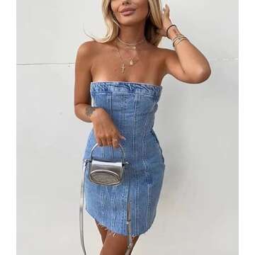 Sexy Denim Mini Dress for Summer 2023 - Y2K Style