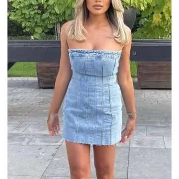 Sexy Denim Mini Dress for Summer 2023 - Y2K Style