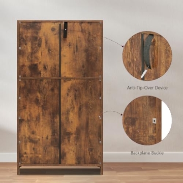 WEENFON Storage Cabinet with Barn Doors & Drawers