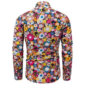 Vintage Floral Dress Shirt for Men - Stylish 70s Look