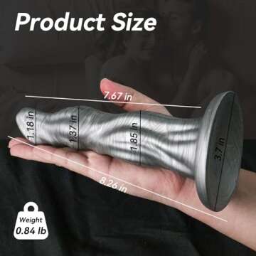 Baquick 8.6in Monster Dildo Dragon with Strong Suction Cup G-spot Realistic Dildos Penis for Hands-Free Play, Pussy Anal Plug Adult Couple Sex Toys & Game, Grey