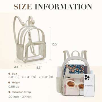 Missnine Clear Backpack - Stylish PVC Stadium Approved Bag