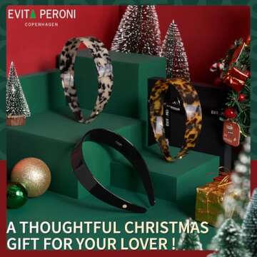 EVITA PERONI Wide Headbands for Women with Teeth Acetate Resin Hair Bands for Women's Hair No Headache Headband No Slip Hairbands-Tortoise
