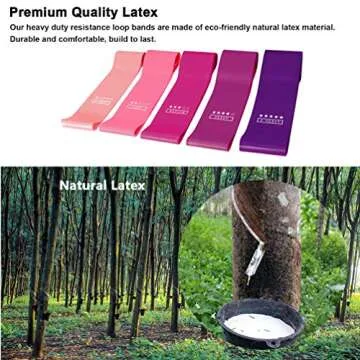 Set of 5 Resistance Loop Bands, Pink Color Gradient Yoga Tension Rings Exercise Gym Sports Elastic Bands Fitness Resistance Bands Strength Training Pilates