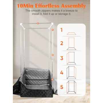 Portable Sauna Box for Home, Personal SPA Steam Sauna with 5 Min Fast Heating &15 Levels Heat, Warm Sauna Tent with 3L/1200W Steamer, Folding Chair, Remote Control for Body Relaxation, 32" x 32" x 71"