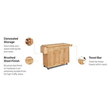 Versatile Kitchen Mobile Cart with Drop Leaf Bar