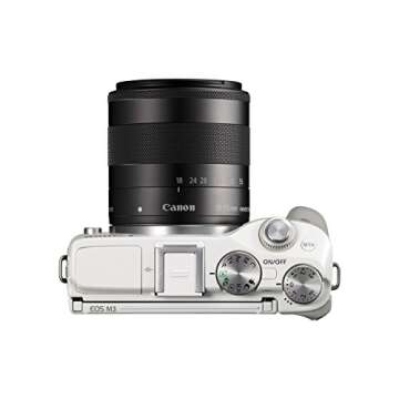 Canon EOS M3 Mirrorless Camera Kit with EF-M 18-55mm Image Stabilization (IS) STM Lens - Wi-Fi Enabled (White)