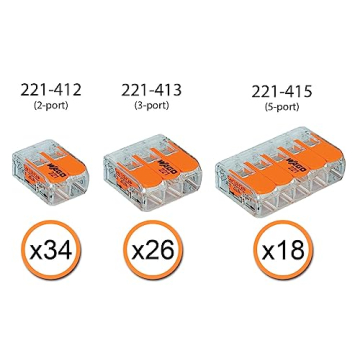 WAGO 221 Lever Nuts 78pc Compact Wire Connector Assortment
