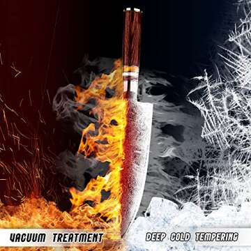 Fanteck Chef Knife 8 Inch, Japanese Damascus Kitchen Knife, Vg10 67 Layer High Carbon Stainless Steel Professional Sharp Chef’s Knife,Pakkawood Handle,Gift box,Plastic sheath& Sharpener