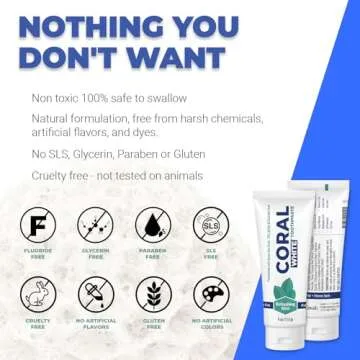 Coral White - Coral White Mint Toothpaste Natural Fluoride SLS Free Coral Calcium Remineralizing Toothpaste 4 Ounce