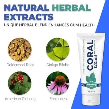 Coral White - Coral White Mint Toothpaste Natural Fluoride SLS Free Coral Calcium Remineralizing Toothpaste 4 Ounce