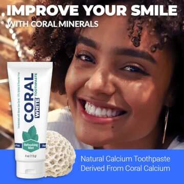 Coral White - Coral White Mint Toothpaste Natural Fluoride SLS Free Coral Calcium Remineralizing Toothpaste 4 Ounce