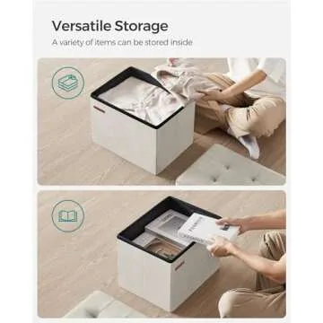 SONGMICS Storage Ottoman for All Home Spaces and Needs