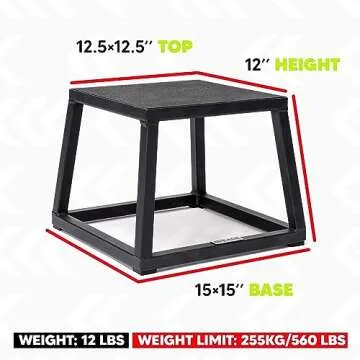 Rage Fitness Plyometric Box - 12 Inch Sturdy Steel Platform for Workouts