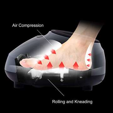 Deestop Foot Massager Machine with Heat Shiatsu Deep Kneading Therapy Massage Feet Pain Relief with Air Compression for Women Men Elderly Parent's Gift Ideas,Up to Men Size 11