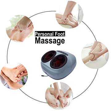 Deestop Foot Massager Machine with Heat Shiatsu Deep Kneading Therapy Massage Feet Pain Relief with Air Compression for Women Men Elderly Parent's Gift Ideas,Up to Men Size 11