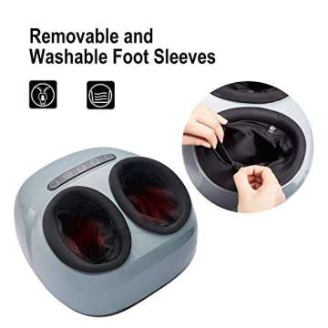 Deestop Foot Massager Machine with Heat Shiatsu Deep Kneading Therapy Massage Feet Pain Relief with Air Compression for Women Men Elderly Parent's Gift Ideas,Up to Men Size 11
