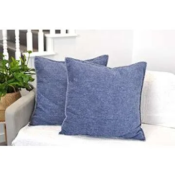 26x26 Pillow Covers Set of 2 Navy Blue, Extra Large Throw Pillow Covers for Couch Sofa Pillows, Soft Cozy Big Cushion Covers, Modern Square Euro Pillow Cases, Oversized Decorative Euro Shams