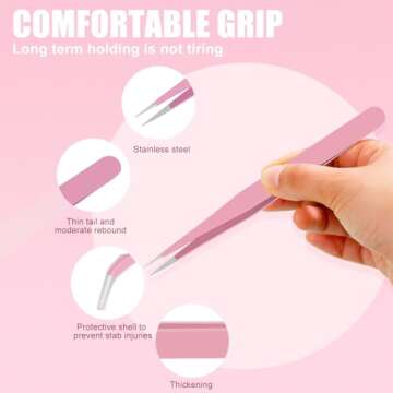 Foihukelim Industrial Tweezers,for Craft,Soldering, Laboratory Work, Jewelry-Making,for Modeling, Electronic Repair (2pcs This image color)