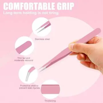 Foihukelim Industrial Tweezers,for Craft,Soldering, Laboratory Work, Jewelry-Making,for Modeling, Electronic Repair (2pcs This image color)