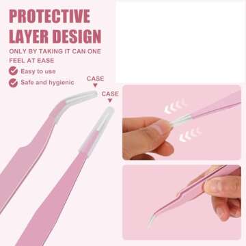 Foihukelim Industrial Tweezers,for Craft,Soldering, Laboratory Work, Jewelry-Making,for Modeling, Electronic Repair (2pcs This image color)