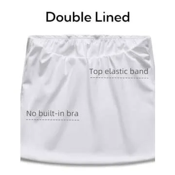 Womens Double Lined Tube Tops Crop Going Out Tops Strapless Tank Summer Top White M