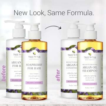 Tree To Tub Hydrating Sulfate Free Shampoo and Conditioner Set for Dry Hair, Dry Scalp, Frizz - Moisturizing Argan Oil Shampoo and Conditioner for Women & Men w/Organic Aloe Vera All Natural Lavender