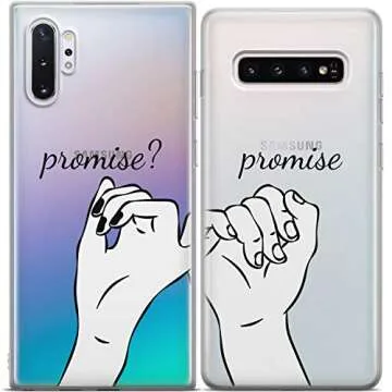 Mertak Matching Cases Compatible with iPhone 15 Pro Max 14 Plus 13 12 Mini 11 SE XS XR 8 7 Girlfriend Holding Hands Boyfriend Couple Anniversary Clear Cover Newlywed Promise Love Pinky Swear Him Her
