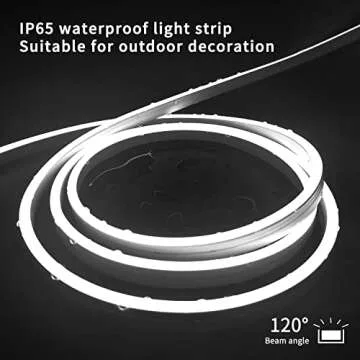 vimeepro 5V USB LED Strip Lights 6.6ft neon Lights Strip Flexible Waterproof Neon LED Rope Lights for Indoor and Outdoor Bedroom TV Backlight Cabinets etc (Power Adapter Not Included/White)