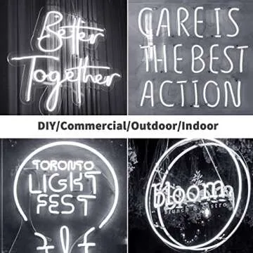 vimeepro 5V USB LED Strip Lights 6.6ft neon Lights Strip Flexible Waterproof Neon LED Rope Lights for Indoor and Outdoor Bedroom TV Backlight Cabinets etc (Power Adapter Not Included/White)