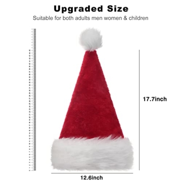 B-Land Unisex Santa Hat for Adults and Kids Cheer
