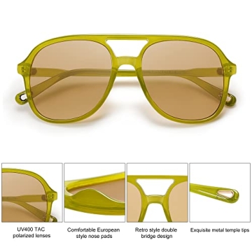 SOJOS Retro Polarized Aviators UV400 Protection Vintage Style