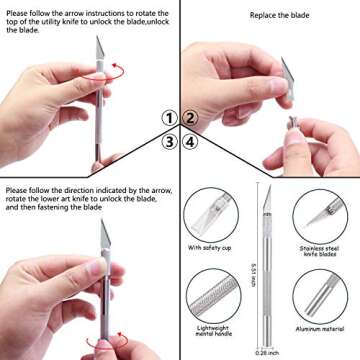 23PACK Craft Weeding Tools for Vinyl, Precision Craft Tools Set, Weeding Tools for Vinyl Kits, Scrapbooking Tools Including Scissor, Tweezers, Weeders, Scraper, Spatula for Weeding Vinyl