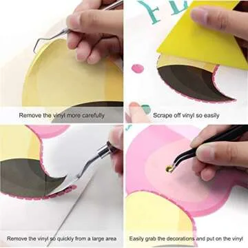 23PACK Craft Weeding Tools for Vinyl, Precision Craft Tools Set, Weeding Tools for Vinyl Kits, Scrapbooking Tools Including Scissor, Tweezers, Weeders, Scraper, Spatula for Weeding Vinyl