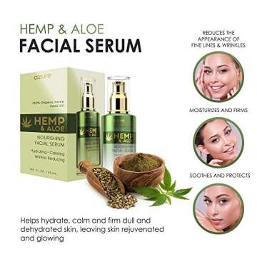 Azure Dermatologist Tested Hemp & Aloe Face Serum - Deep Hydration