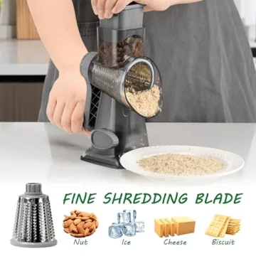 Dachenus Cheese Grater Rotary Shredder with Suction Base