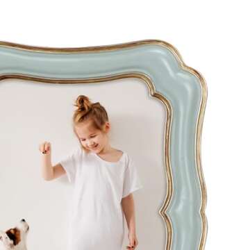 PHAREGE 5x7 Vintage Picture Frame Green Gold, Ornate Antique Picture Frame for 5x7 Photo, Retro Photo Frame for Tabletop Vertical or Horizontal Display, 1 Pack