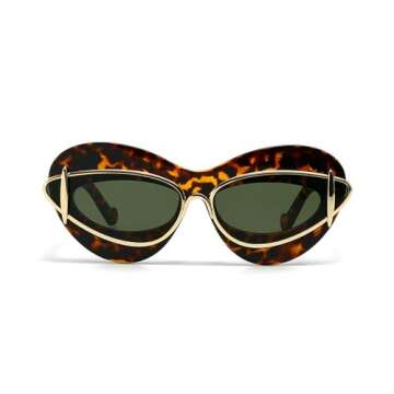 laureles Fashion Lips Cat Eye Sunglasses for Women Vintage Y2K Sun Glasses Ladies Gradient Black Shades UV400 (C3)