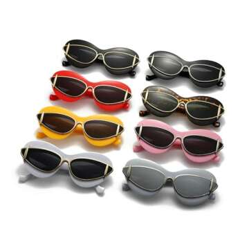 laureles Fashion Lips Cat Eye Sunglasses for Women Vintage Y2K Sun Glasses Ladies Gradient Black Shades UV400 (C3)