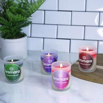 Kromara Signature Collection - 2.4oz Votive Candles (5pk) - Color Changing Aromatherapy Candle Set -...