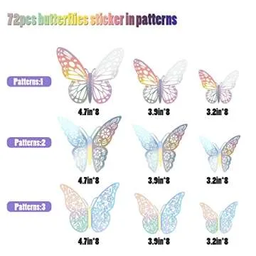 SAOROPEB 3D Butterfly Wall Decor 72Pcs for Room Decor